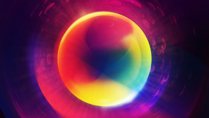 Abstract colorful circle with light effects