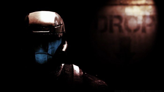 ODST helmet in darkness