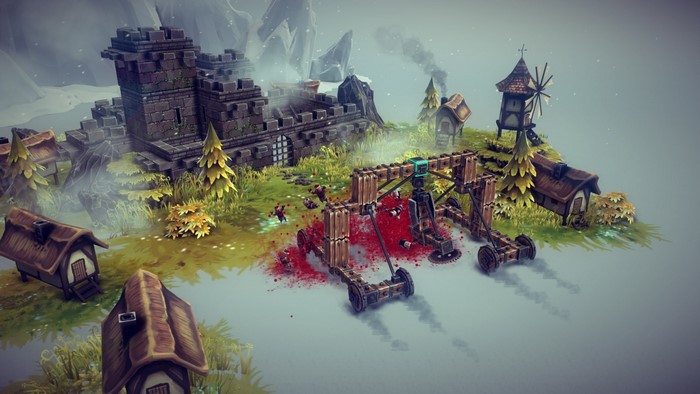 Besiege screenshot with castle and siege weapons