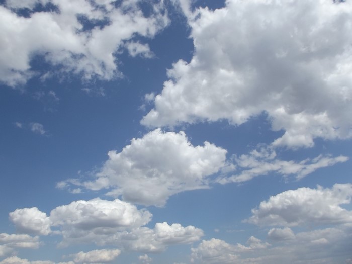 Blue sky with cumulus clouds