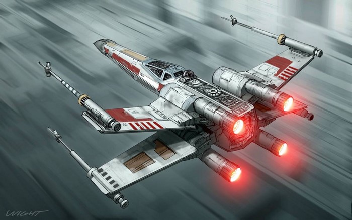 Star Wars X-Wing Fighter in motion