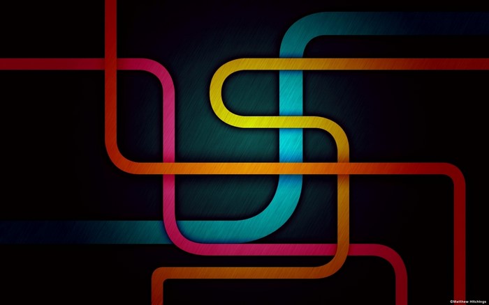 Abstract colorful lines on dark background