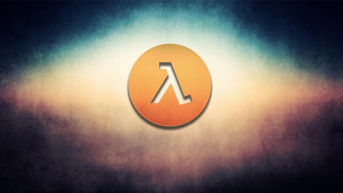 Half-Life Lambda logo on textured background