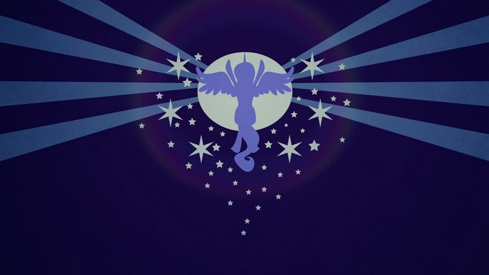 Princess Celestia from My Little Pony with stars and moon