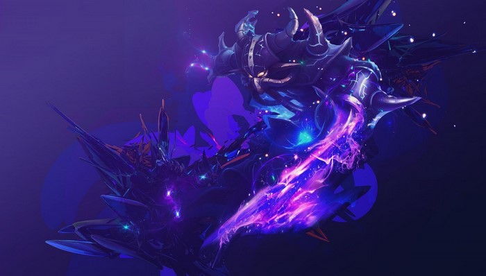 Kassadin from League of Legends with purple energy