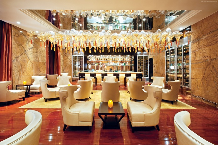 Fairmont Beijing hotel lounge with bar and seating