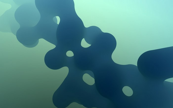 Abstract blue and green fluid shapes