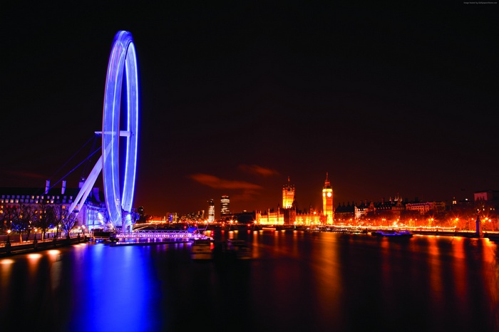 London Eye and Houses of Parliament at Night