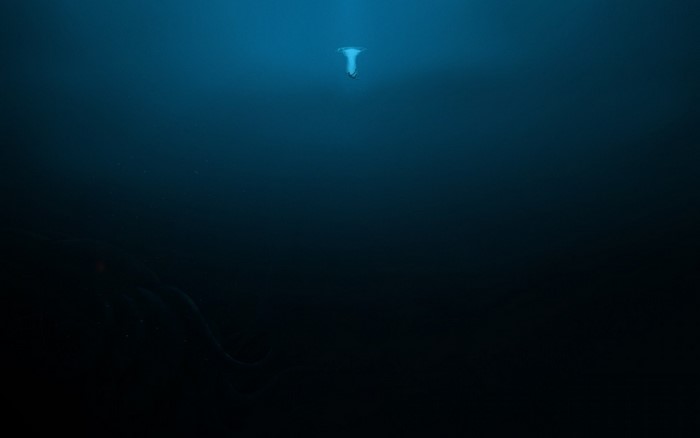 Deep sea creature and light from above