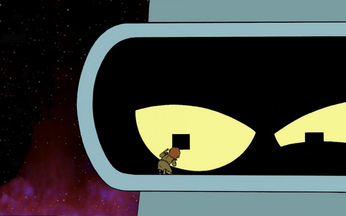 Bender from Futurama in space