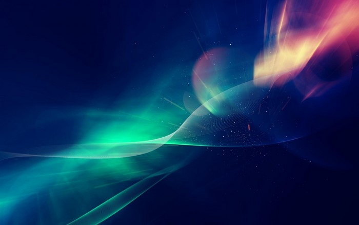 Abstract digital art with waves and light flares