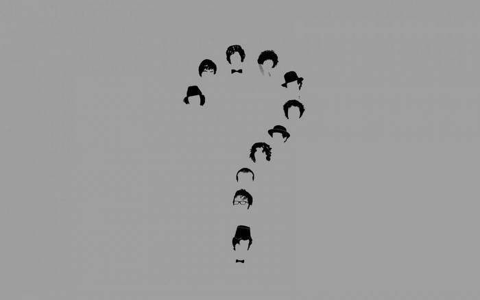Doctor Who Silhouettes in a Question Mark Shape