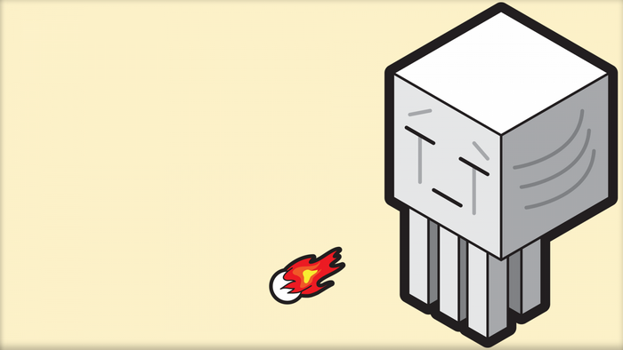 Ghast from Minecraft with a fireball