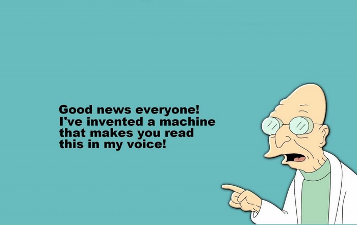 Professor Farnsworth from Futurama with a quote