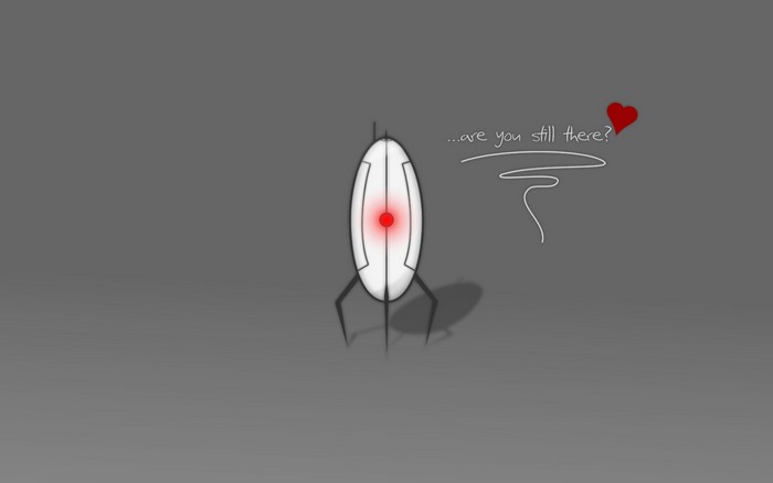 Turret from Portal with text and heart