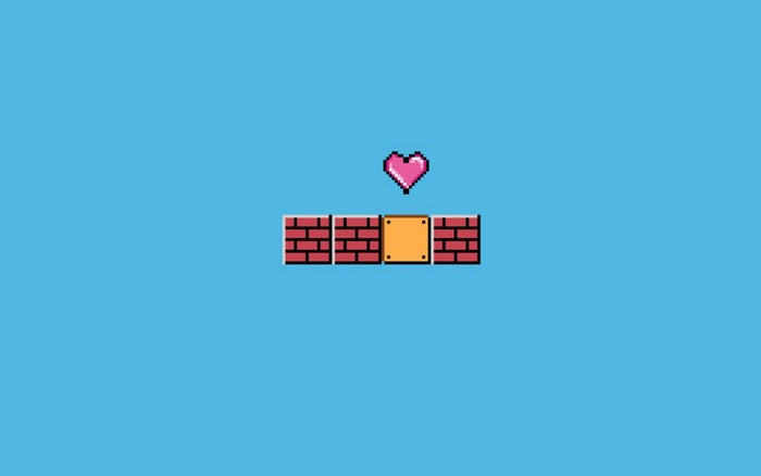 Super Mario Bros. brick block with heart