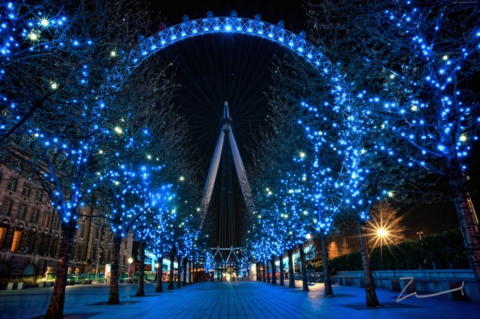 England, London Eye, Travel. Tourism, Night
