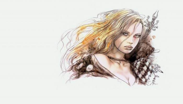 Fantasy art illustration of a woman with long hair