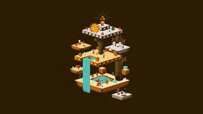 Link from The Legend of Zelda isometric dungeon