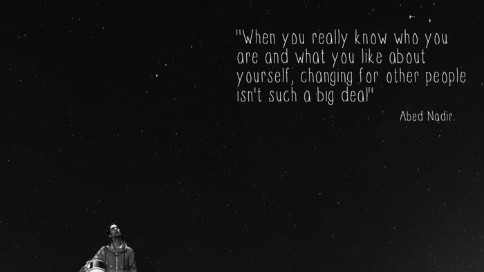 Abed Nadir quote about self-acceptance under the stars