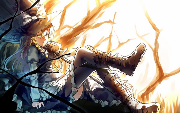 Kirisame Marisa from Touhou with a broom