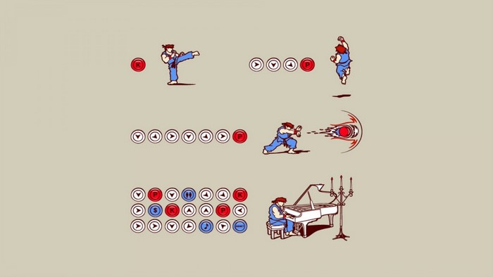 Street Fighter characters and button inputs