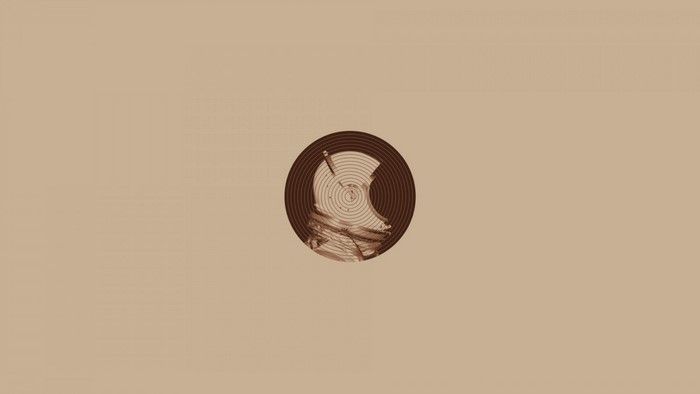 Abstract circular logo with profile of a head