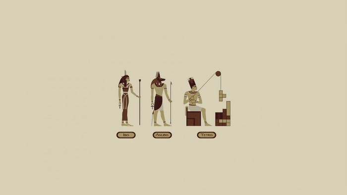 Isis, Anubis, and Tetris in Egyptian Style