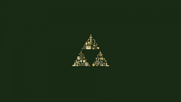 The Legend of Zelda Triforce made of items