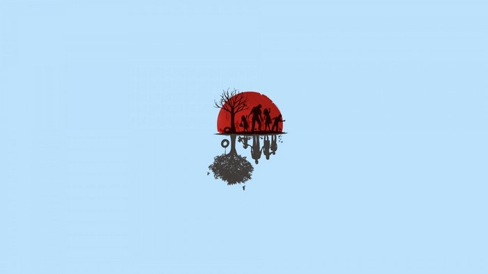 Minimalist illustration of evolution and reflection