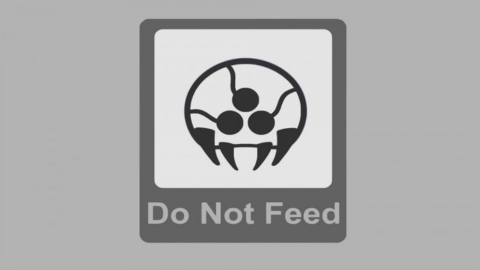 Metroid "Do Not Feed" warning sign