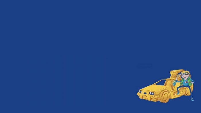 Finn the Human and DeLorean from Adventure Time