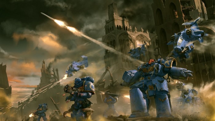 Warhammer 40,000 Ultramarines battle with aircraft