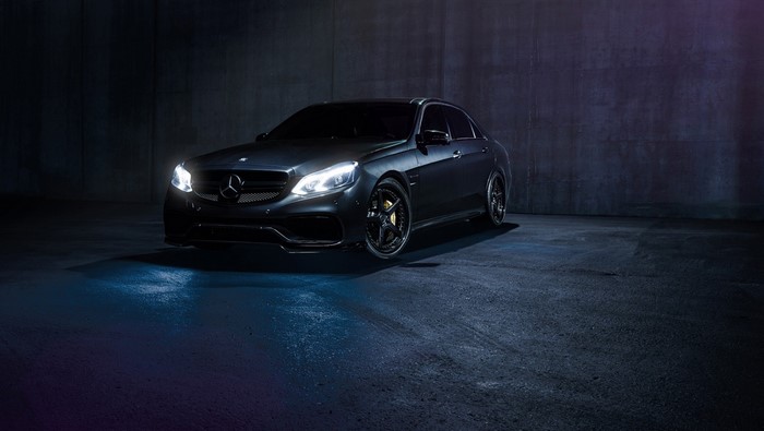 Mercedes-Benz E-Class Sedan with Custom Wheels