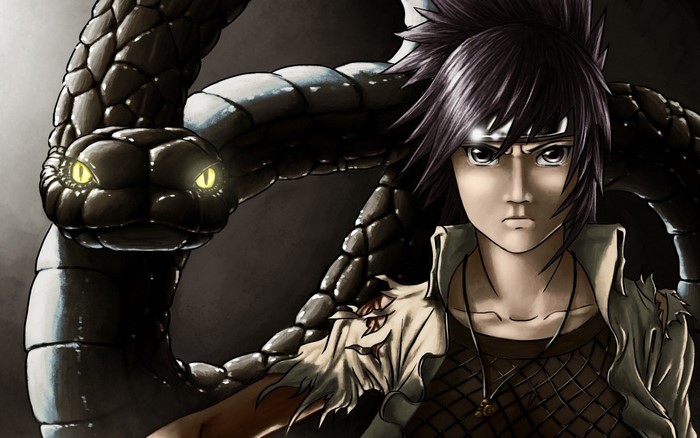 Sasuke Uchiha with a Snake from Naruto Shippuden