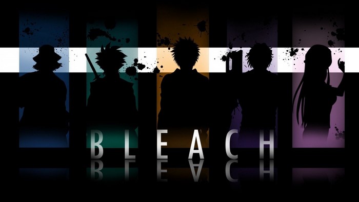 Bleach anime characters silhouette illustration