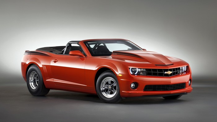Orange Chevrolet COPO Camaro Convertible