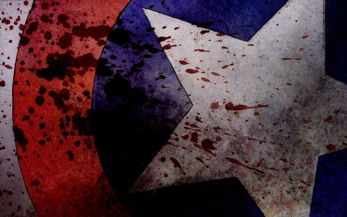 Captain America's Shield with Blood Splatter