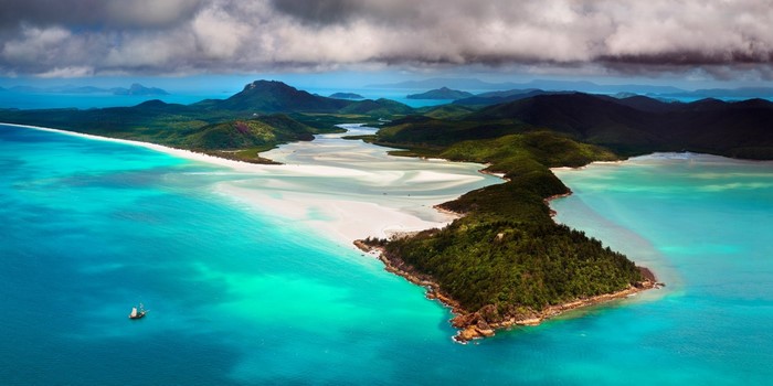Aerial view of Whitehaven Beach, Whitsunday Islands, Australia
