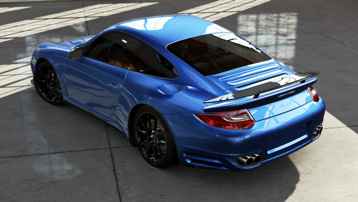 Blue Porsche RUF Rt 12 S sports car