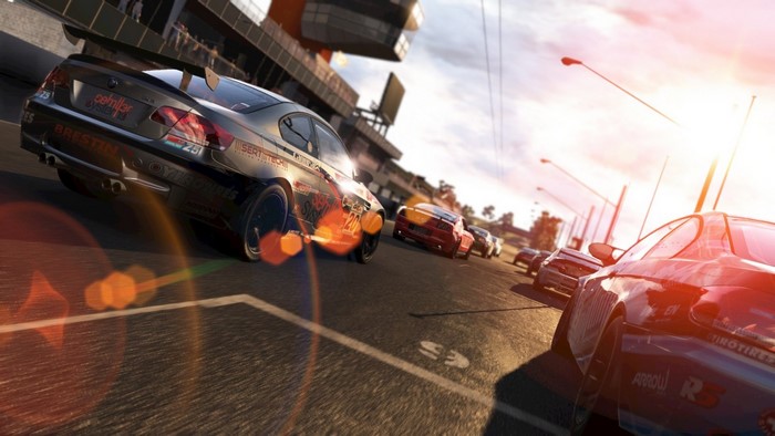 Cars racing on a track in Project CARS