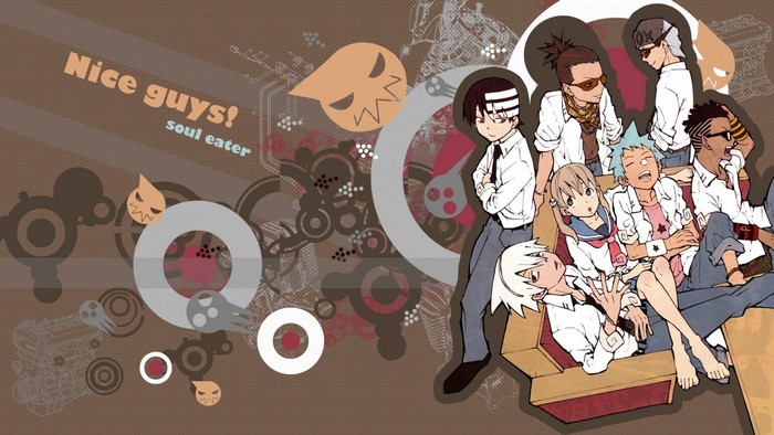 Soul Eater characters with text "Nice guys! soul eater"