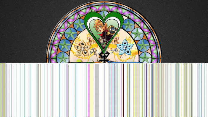Sora from Kingdom Hearts stained glass window