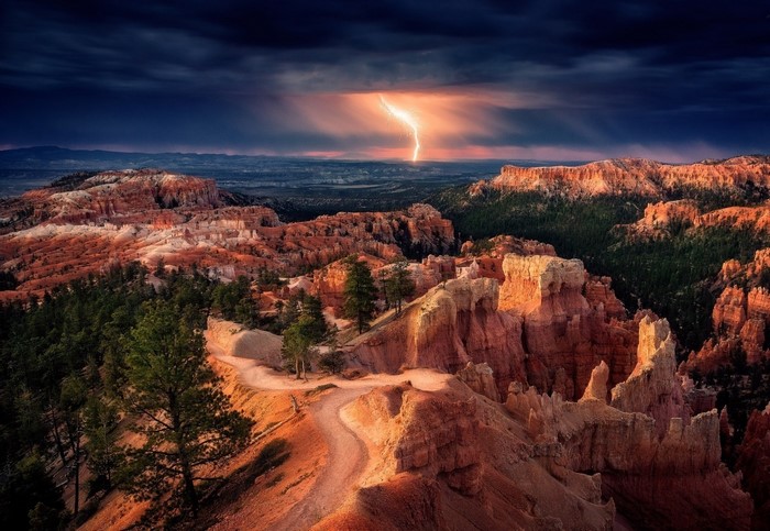 Bryce Canyon National Park Lightning Storm at Dusk