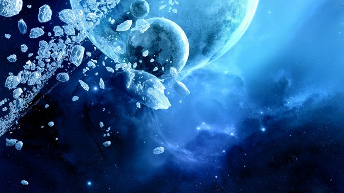 Ice asteroids and planets in deep space