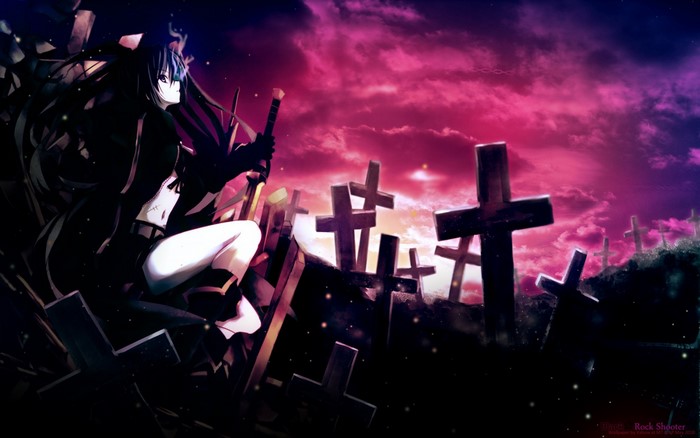 Black Rock Shooter in a Graveyard