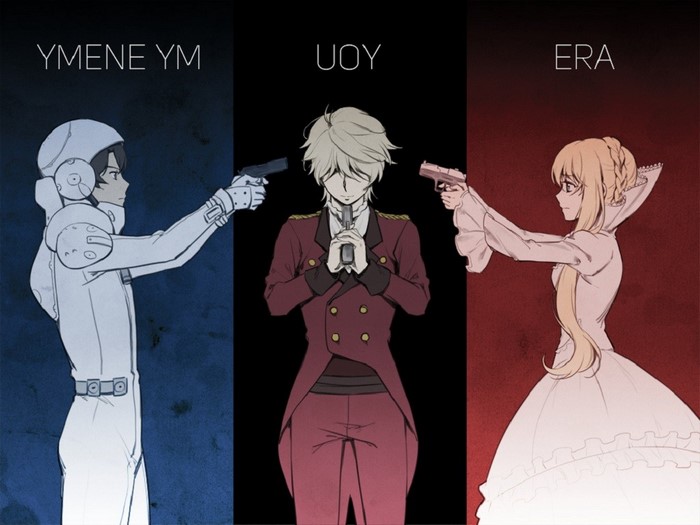 Aldnoah Zero: Slaine Troyard, Kaizuka Inaho, and Asseylum Vers Allusia