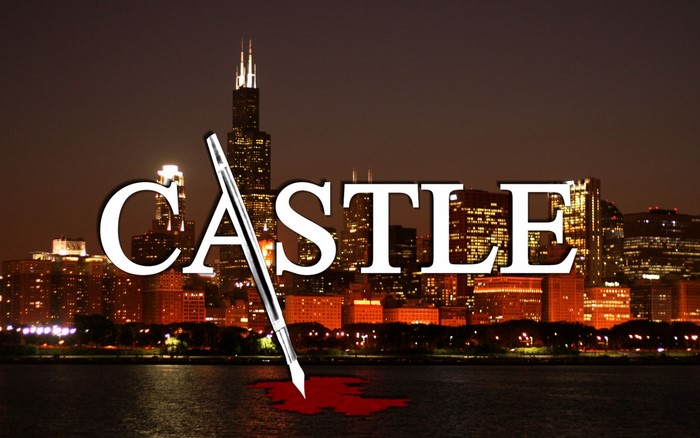 Castle TV series title card with Chicago skyline