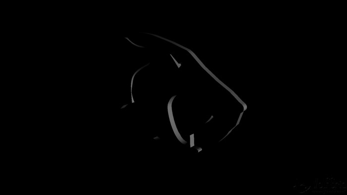 Abstract panther logo with digital lighting