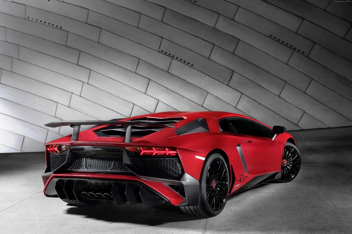 Red Lamborghini Aventador LP 750 Superveloce Coupe